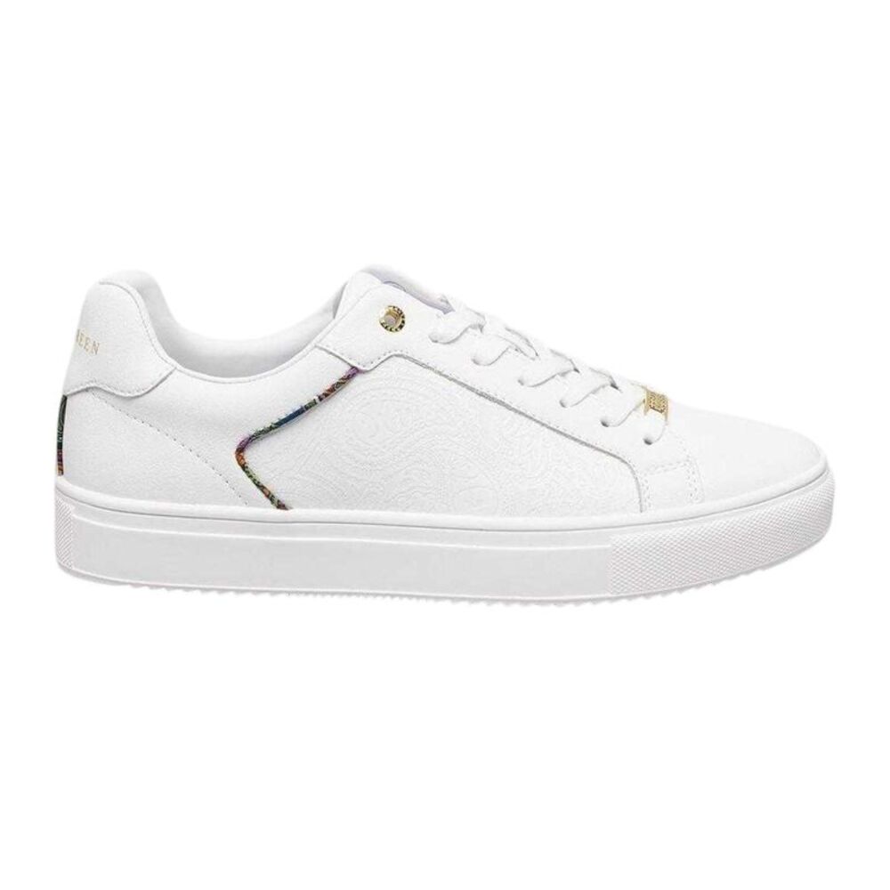 Pretty Green Mens Cali Multi Paisley Sneakers / White